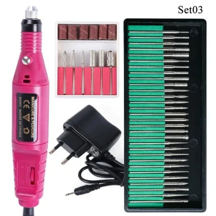 Professional Nail Drill Machine Electric for Manicure Milling Cutter Set Nails Files Drill Bits Gel Polish Remover Tools