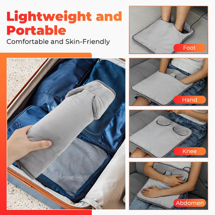 Electric Foot Heating Pad Household Foot Warmer with 4 Heat Levels & 4 Timers Fast Heating Mat for Bed Office Use