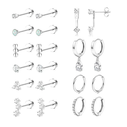 20pcs 14K gold-plated stainless steel earring set, INS style, niche fashion, mini ear studs, earrings, ear rings, jewelry