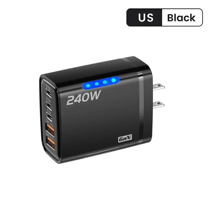 5 Port GaN Fast Charger USB-C PD QC 3.0 USB Phone Charger Adapter For iPhone Samsung Xiaomi Huawei Laptop Tablet - product im