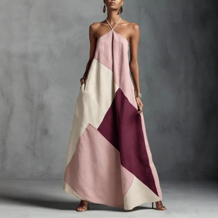 2026 New Cross-Color Printed Cross-Border Dress Loose Long Skirt Leisure Spring and Summer Style