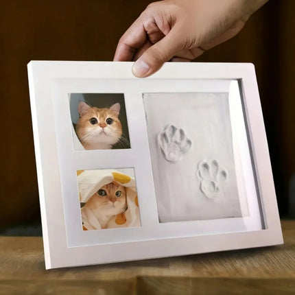 1 Set DIY Pet Paw Print Memorial Kit With Clay Mold And Photo Frame Exquisite Gift Box for Dogs Cats Keepsake Creative Pet