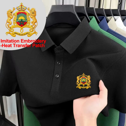 Morocco Coat Of Arms Print Polo Shirts Male Basic Short Sleeve Tops Summer Comfortable Lapel T-Shirt Casual Sporty Mens Clothes