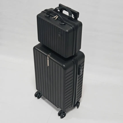 2-Piece Set, 20inch Rolling Luggage and Suitcase Combination, Pp Anti-Drop and Pressure-Resistant Hard Shell Material, Layered Storage, Zipper Closure