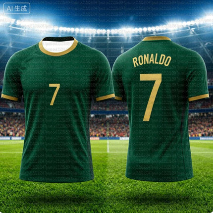 Fashion Ronaldo Unisex Jersey Collectible Soccer Fan T Shirt Lightweight Breathable Football Sportswear for Men Women Streetwear