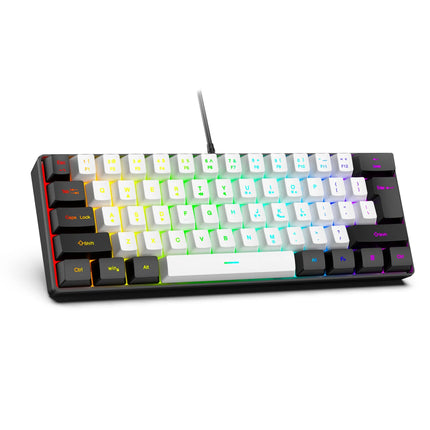 61 Keys RGB Gaming Wired Keyboard Mouse Set Colorful Mini Compact Black White Computer Keypad Mice Set for Office - product i
