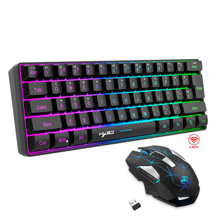 60% Wireless Gaming Keyboard And Mouse Combo, RGB Backlit Quiet Ergonomic Mechanical Feeling Keyboard, Gaming - product image
