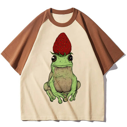 Strawberry t-shirts women elegant Tee girl Japanese graphic streetwear clothing