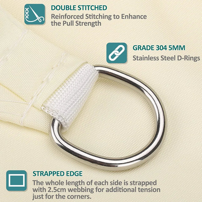 Waterproof Sun Shade Sail Canopy Rectangle UV Block Sun Shelter For Outdoor Garden Patio Backyard - product image 2