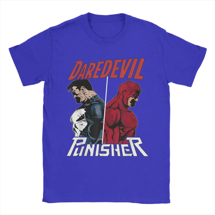 Daredevil The Punisher Only One Way T-Shirts for Men Women  Funny Pure Cotton Tee Shirt Short Sleeve T Shirts Plus Size Clothes
