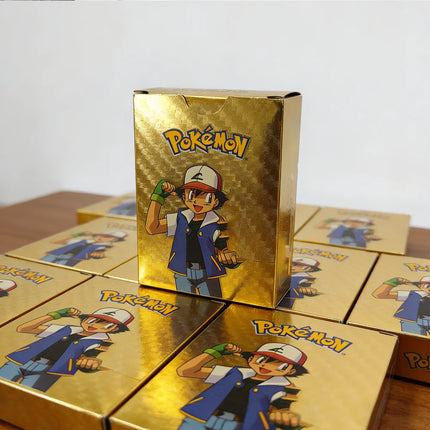 55pc English card Charizard Gold Foil Cards Golden Letters English Spanish Game Card Metalicas Vmax Gx Series Gift