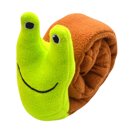 Dog Puzzle Feeder Interactive Toy Indestructible Plush Sound Squeak Puppy Toys For Resistant Foldable Snail Dogs Pet Supplies