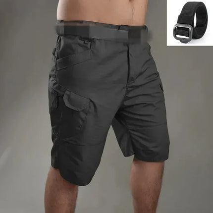 Army Fan Tactical Cargo Shorts Multi Pocket Outdoor Shorts Summer Hiking Training Pants With Belt
