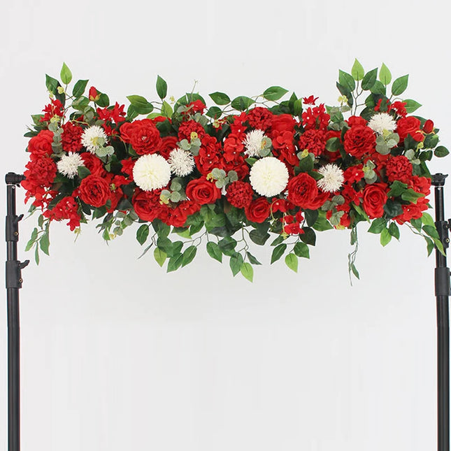 Flower Row Wedding Backdrop - artificial flowers for wedding backdrops (photo 2 of 10)