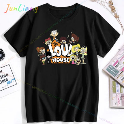 Loud House Japanese Anime Cartoon Print Tee-shirt Short Sleeve Kawaii Funko Harajuku Style Funny Cool Fashion T-Shirt