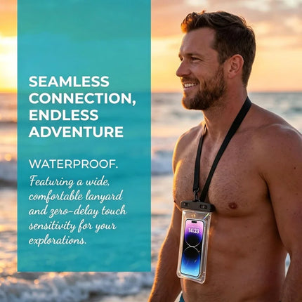 Waterproof Phone Pouch,Floatable Waterproof Phone Pouch with Touchscreen,Universal IPX8 Waterproof Cell Phone Case,Underwater Photography,for Swimming,Rafting,Diving,for All Models