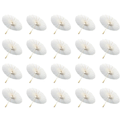 30-1PCS White Paper Parasol Umbrellas DIY Photo Cosplay Prop Bamboo Umbrella For Wedding Party Summer Beach Decor