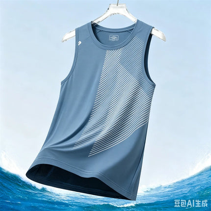 Simple Solid Color Men's Tank Top Fashion Quick Dry Breathable Gym Tees Casual O-neck Sleeveless Shirt Summer Run Fitness Vest