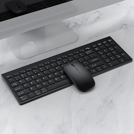 2.4G Wireless & Bluetooth Keyboard Mouse Set Rechargeable Ultra-thin Computer Office Gaming Silent Slim Keyboard - product im