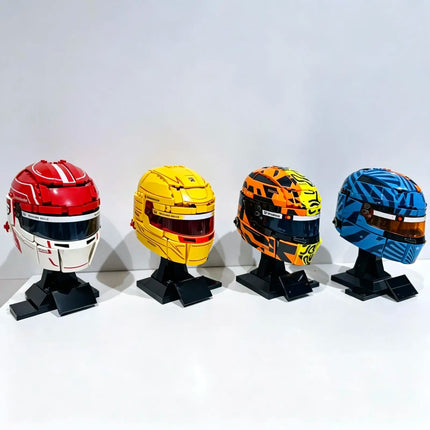 2026 Popular Racing Car Fleet Racing Driver Lewis Charles Oscar Lando Helmet Building Block Puzzle Model Toy For Ornament Gift