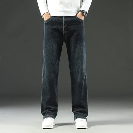 2025 New Style Y2 Spring and Autumn Loose Jeans Men's Baggy Straight Wide Leg Business Casual Pants Brand Men's Clothing
