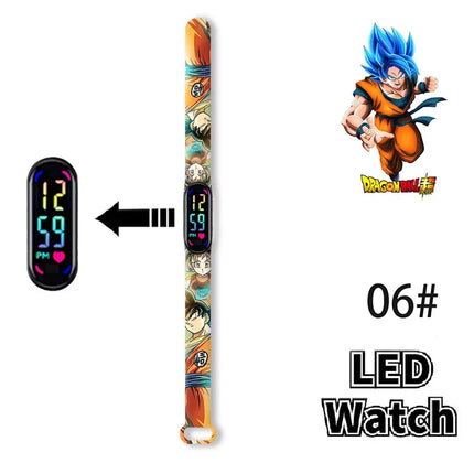 Bandai Dragon Ball Z Fashion Cartoon Action Printing Anime LED Type Watches Kids Watch Birthday Gifts Toys