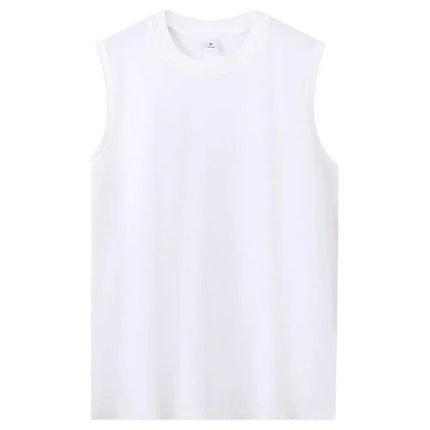 220g Customize Your custom Adult Sleeveless Cotton Men Vest Tshirt Tops Fashion Summer Trend DIY Tee Man Streetwear Men Clothing