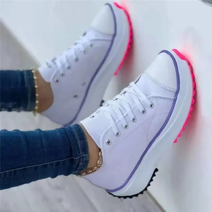 Women's Graphic Canvas Sneakers Women's Casual Shoes 2026 Autumn New Women's Sneakers Flat Lace Up Zapatos Mujer Chaussure Femme