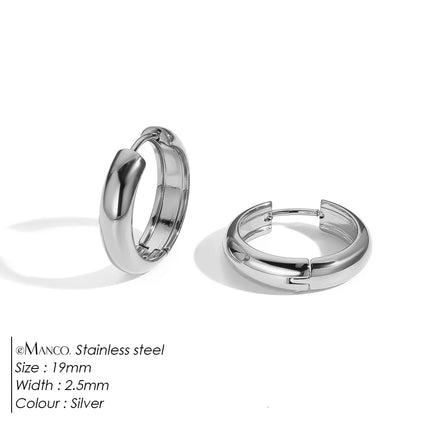 EManco Stainless Steel Ear Hoop Earrings Women Earrings Men Punk Hiphop Gift Fashion Jewelry Piercing Accessories