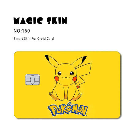 Pokemon Card Decals Credit Card Skin 2.5D HD Stickers Pikachu Game Card Decal Card Matte Film Skin Small Chip Waterproof Sticker