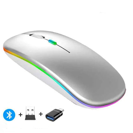 Rechargeable Wireless Mouse Bluetooth-compatible 2.4GHz Dual Modes Computer Mice with Nano Receiver for PC Laptop - product i