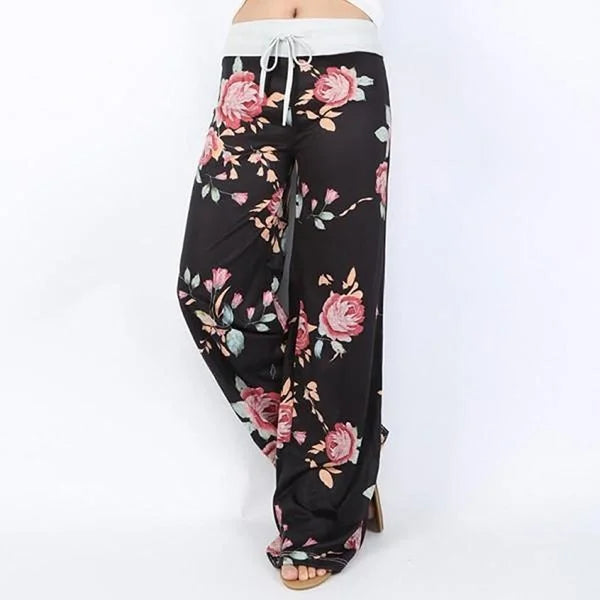 S-8XL Fashion Women Casual Loose Stretch Printing Long Wide Leg Yoga Pants Drawstring Lounge Pants - product image 8