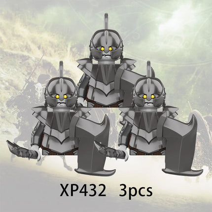 3pcs Lord Rings Elves Orcs Army Dwarf Rohan Mini Action Toy Figures Building Blocks Assembly Toys for Kids Birthday Gift