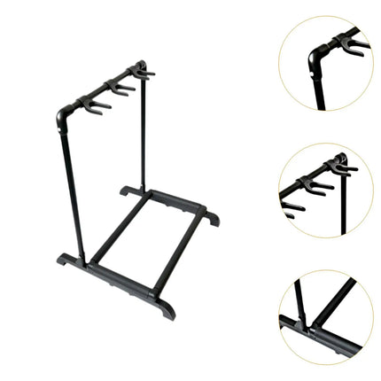 Black Metal Foldable Guitar Holder Multi Instrument Stand Rack for Music Room Electric Acoustic Bass Guitar Support
