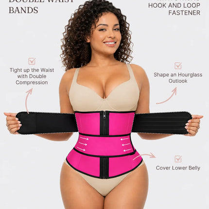 Women Waist Trainer Belt Tummy Control Slimming Body Shaper Sweat Trimmer Sauna Fitness Workout Cincher Girdle Shapewear Plus