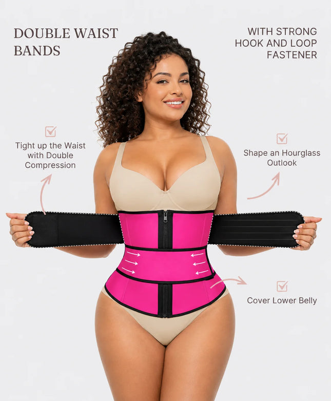 Women Waist Trainer Belt Tummy Control Slimming Body Shaper Sweat Trimmer Sauna Fitness Workout Cincher Girdle Shapewear Plus