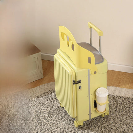 BunnyFly Children 20 Inch Carry-On Can Sit Lazy Luggage Travel Suitcase Girl Rolling Stroller Boarding Box Trolley Luggage
