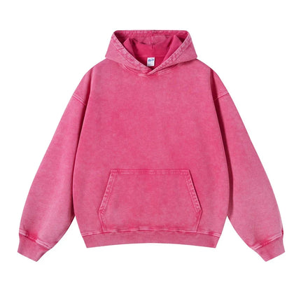 2024 Autumn Winter Men 420gsm Hoodies Streetwears High Street Heavy Weight Washed Cotton Sweatshirts Brand Tracksuit
