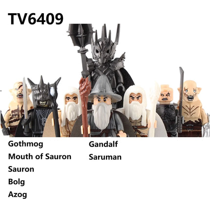 The Lord of the Rings Building Blocks Orc Sauron Gandalf Mini Action Figure Toys