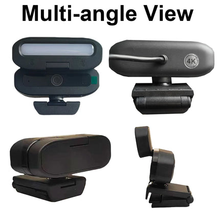 Full 4K HD Webcam LED Fill Light for Live Webcast Meeting Gamer Camera Privacy Cover USB 3.0 Compatible Plug Work Auto Focus