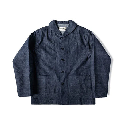 Rugged Bronson 1922 USN Denim Dungaree Jumper Vintage Sailors Deck Work Jacket Indigo