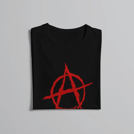 Anarchy Anarchist Symbols Red Tshirt Homme Men's Clothing Polyester T Shirt For Men
