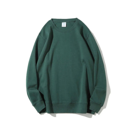 Crewneck Sweatshirt Solid Color Loose Long Sleeve Pullover Casual Soft Basic Hoodie-less Daily Streetwear