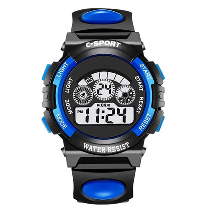 Colorful Light Kids Digital Watch Sport LED Display Luminous Waterproof Silicone Strap Alarm Calendar Stopwatch Student Daily