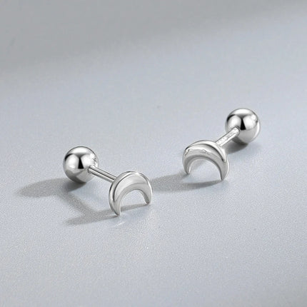 Silver Color Simple Small Rose Star Stud Earrings Tragus Cartilage for Women Hypoallergenic Daily Wear Ear Piercing Jewelry Gift