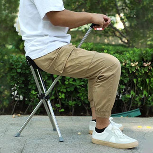 Foldable Cane Easy To Carry Seat Portable Stool Folding Chair Non Slip Handle Super Light Walking Stick For Outdoor Walking