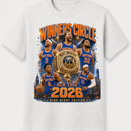 2026 New York Knicks Championship Circle Member Printed T-shirt, Cotton Unisex Summer Casual T-shirt, Y2K Style