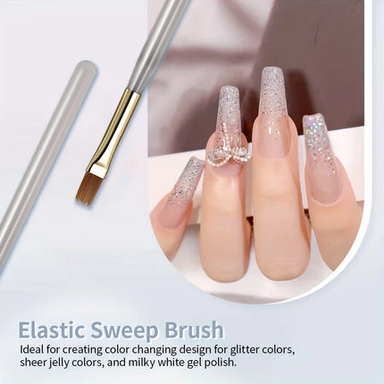 2pcs Wide Soft Bristle Nail Brush Gradient Design Acrylic Handle Gel Polish Applicator Nail Tools - product image 4