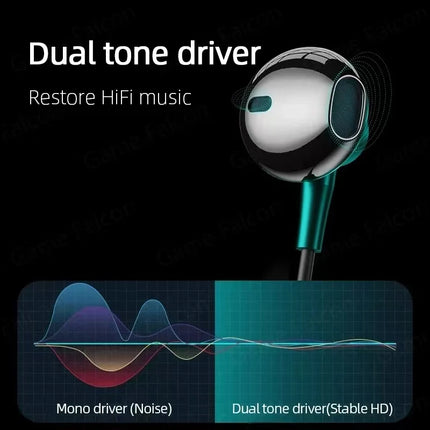 USB-C&3.5mm Headphones HiFi Bass Stereo Volume Control Headset In HD Mic Wired Earbuds For IPhone15-17/Samsung - product imag