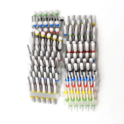 10 Ceramic Drill Bits, Milling Cutters, Rotating Nail Polish Grinding Machine Accessories, Overflow Removal Tool Accessories